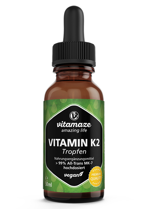 Vitamin K2 drops MK7 20 µg per drop vegan, 50 ml | Vitamaze.Shop